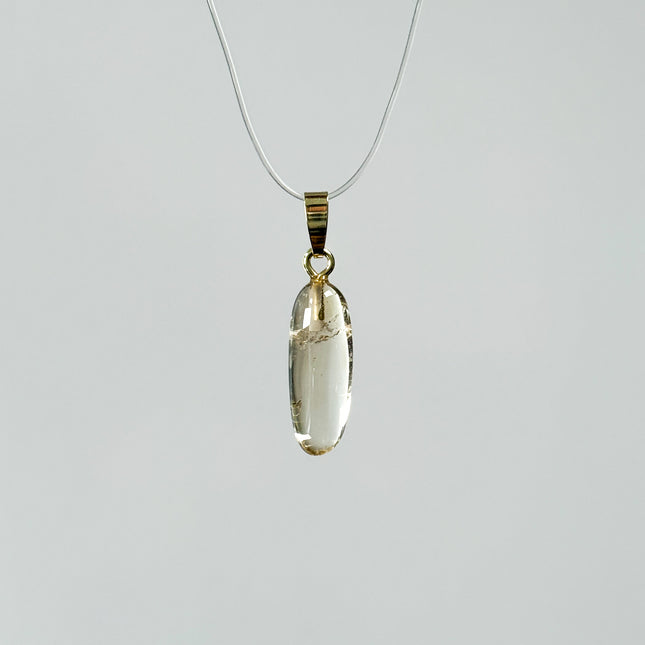 Citrin Kettenanhänger - getrommelte Spitze