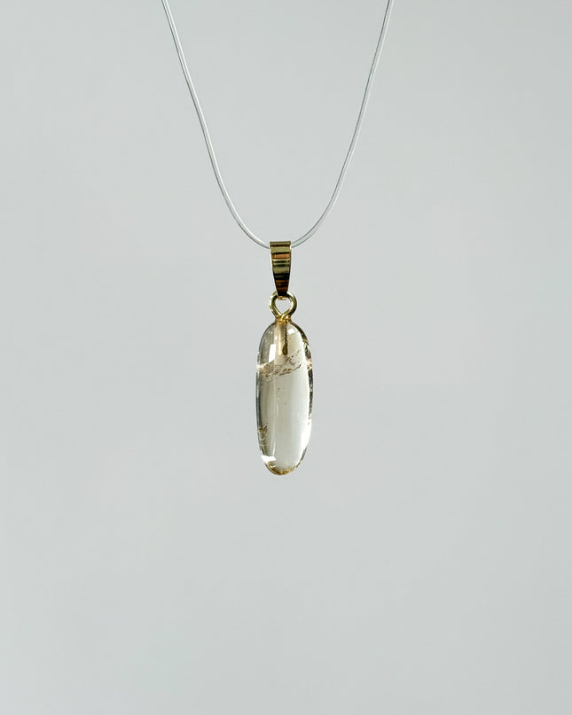 Citrin Kettenanhänger - getrommelte Spitze