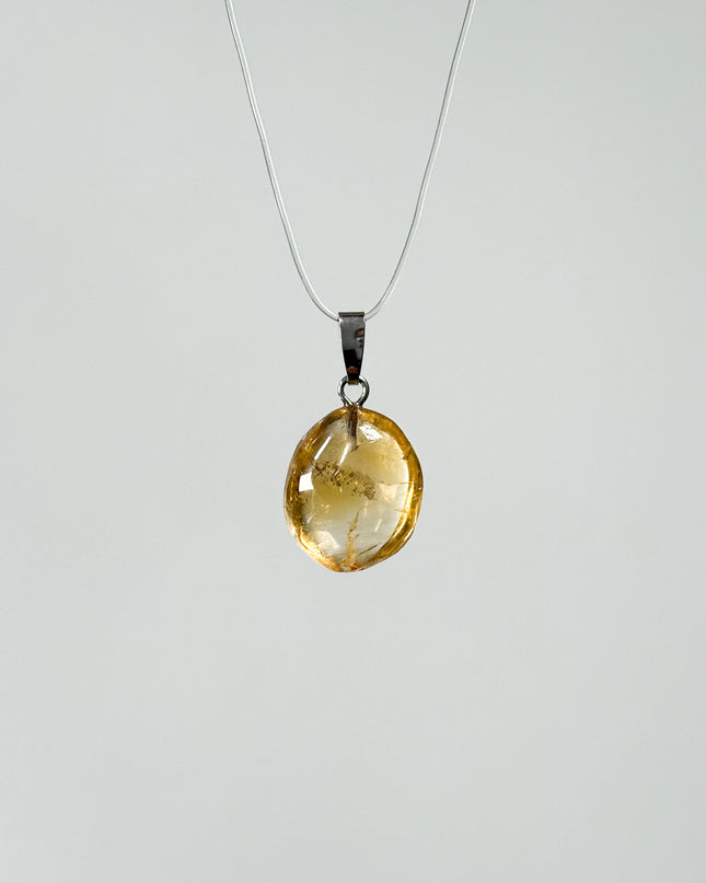 Citrin (Natur Citrin) Anhänger - 925 Silber