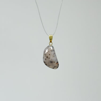Dendritenachat Anhänger - 925 Silber vergoldet