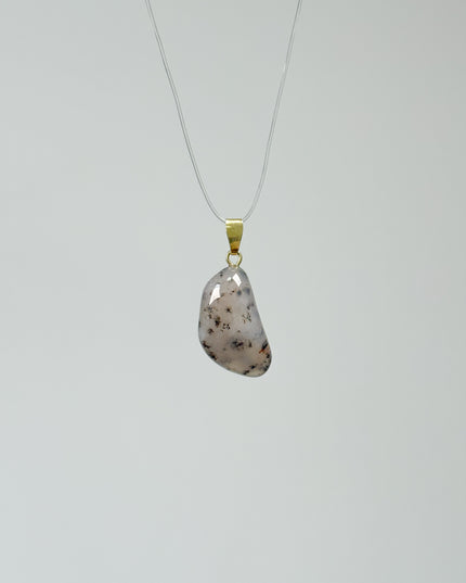 Dendritenachat Anhänger - 925 Silber vergoldet