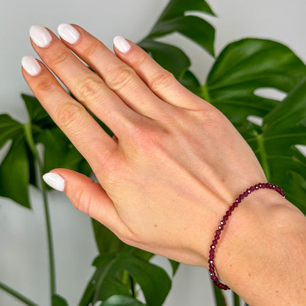 Granat facettiert Perlenarmband verstellbar
