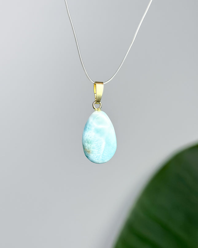 Larimar Anhänger - 925 Silber vergoldet