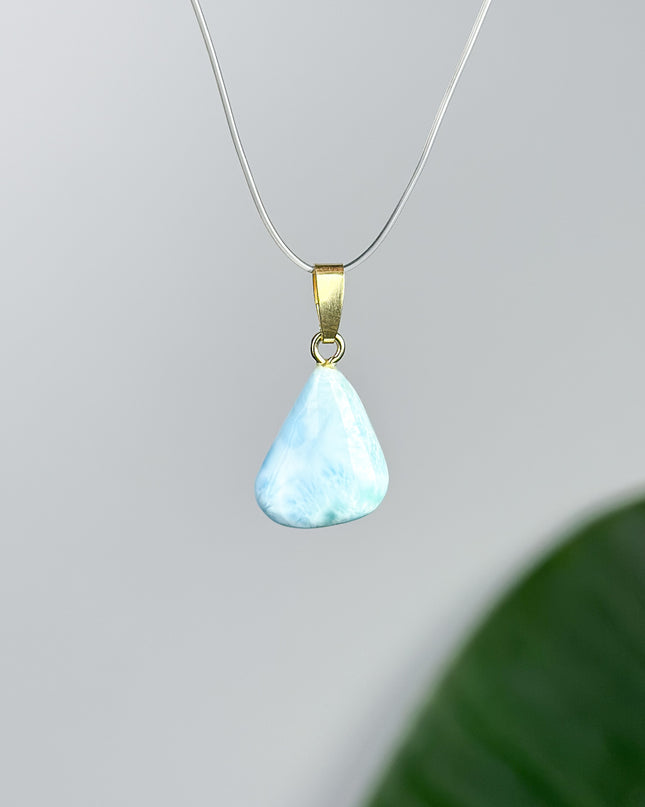 Larimar Anhänger - 925 Silber vergoldet