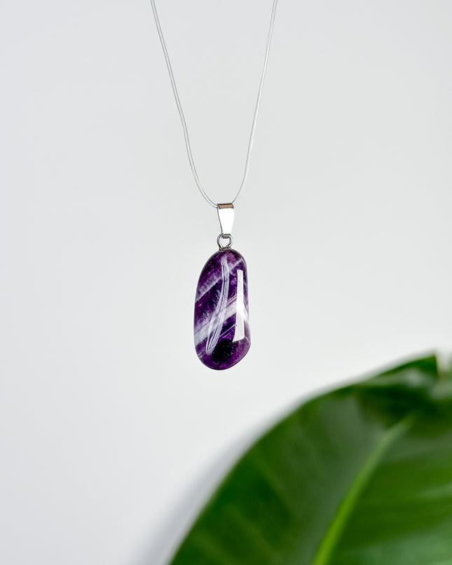 Amethyst Chevron Anhänger - 925 Silber