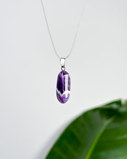 Amethyst Chevron Anhänger - 925 Silber