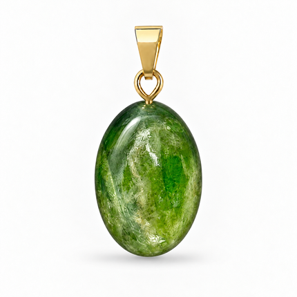Chromdiopsid Cabochon Kettenanhänger
