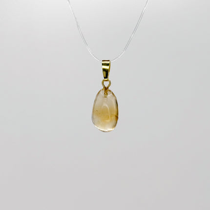 Citrin (Natur Citrin) Anhänger - 925 Silber vergoldet