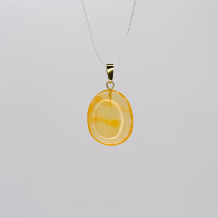 Orangencalcit Anhänger - 925 Silber vergoldet