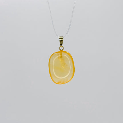 Orangencalcit Anhänger - 925 Silber vergoldet