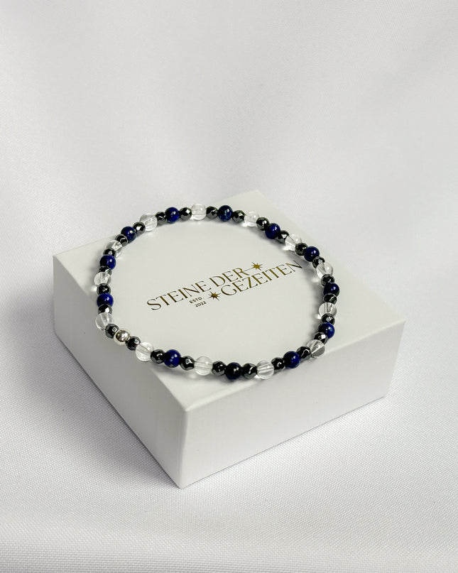 "Himmelskraft" - Design Armband - Lapis, Bergkristall & Hämatit