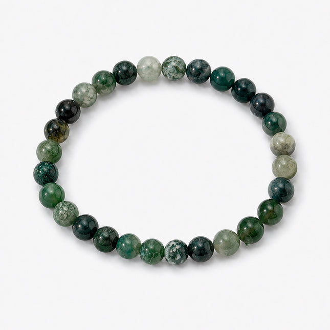 Moosachat Perlenarmband (4-6mm Perlen)
