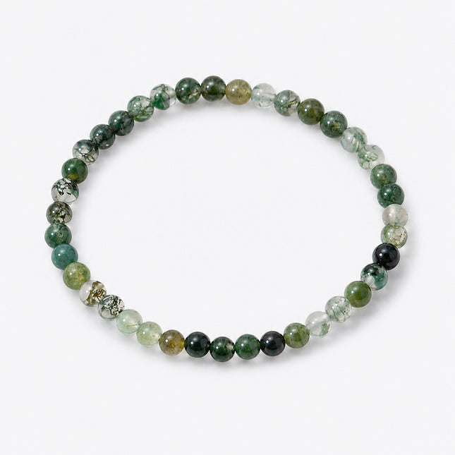 Moosachat Perlenarmband (4-6mm Perlen)