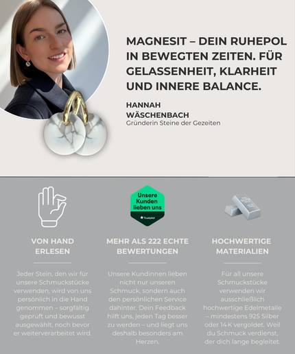Magnesit Donut Ohrringe – mit Hoop in Silber oder Gold