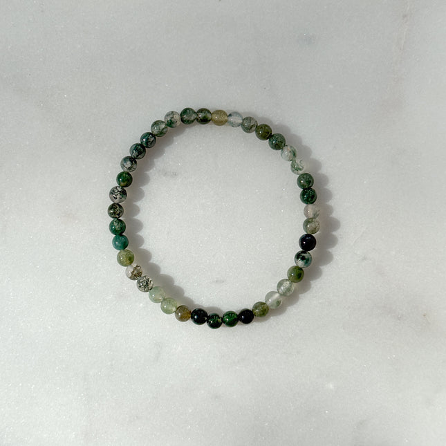 Moosachat Perlenarmband (4-6mm Perlen)