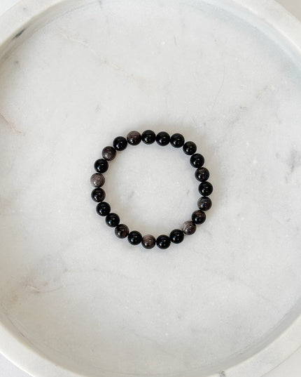 Silberobsidian Perlenarmband (8mm Perlen)