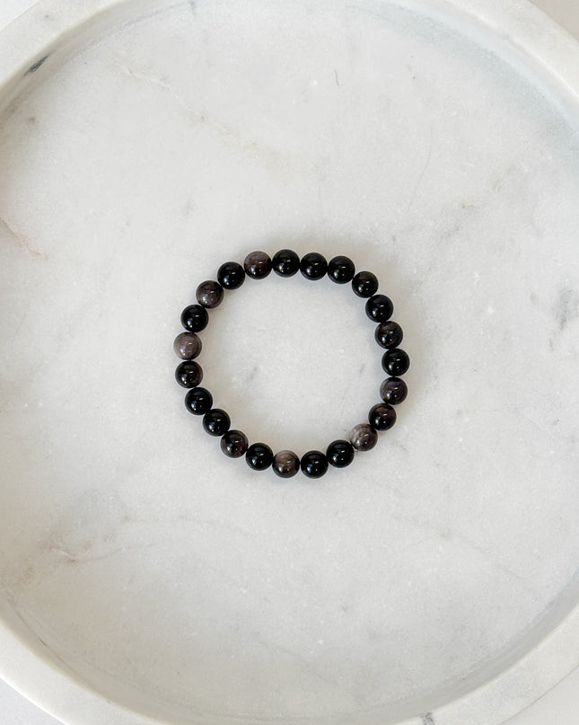 Silberobsidian Perlenarmband (8mm Perlen)
