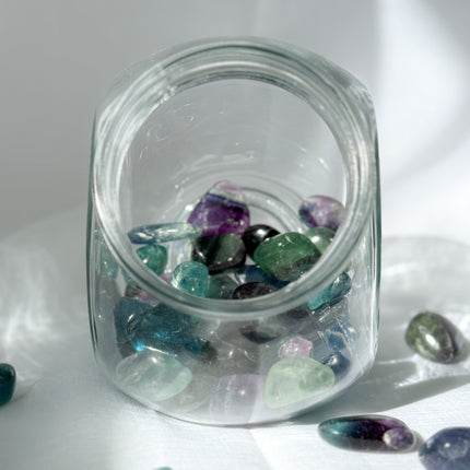 Regenbogenfluorit Trommelstein