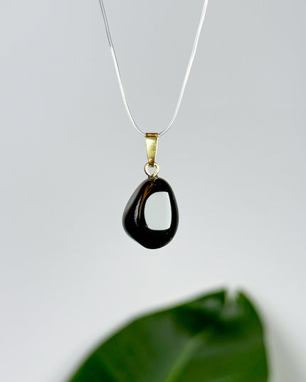 Obsidian (Regenbogenobsidian) Anhänger - 925 Silber vergoldet