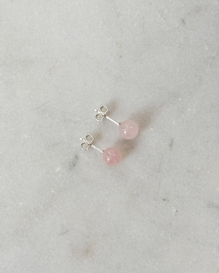 Rosenquarz Ohrstecker