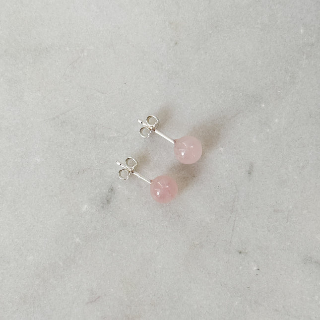 Rosenquarz Ohrstecker