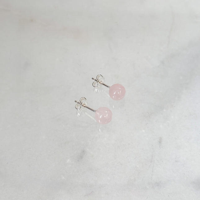 Rosenquarz Ohrstecker