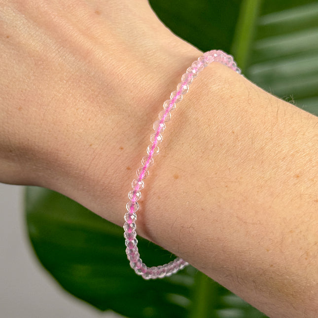 Rosenquarz Armband facettiert
