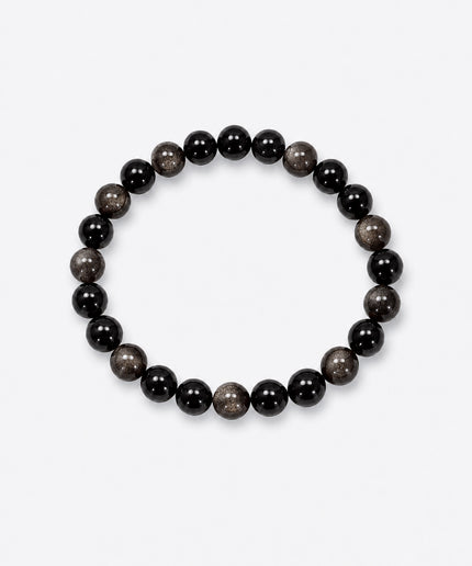Obsidian (Silberobsidian) Perlenarmband (8mm Perlen)
