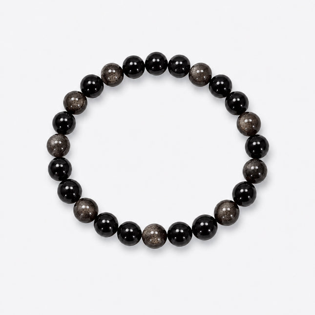 Obsidian (Silberobsidian) Perlenarmband (8mm Perlen)