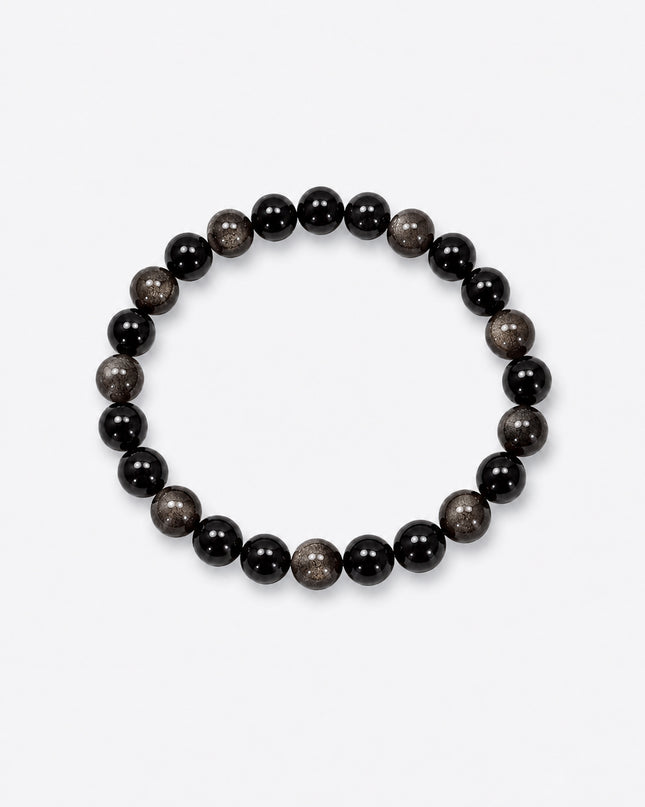 Obsidian (Silberobsidian) Perlenarmband (8mm Perlen)