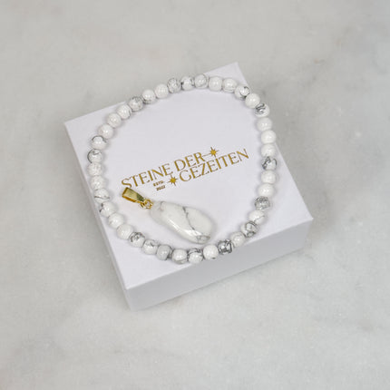 Magnesit Schmuck-Set - Armband & Anhänger