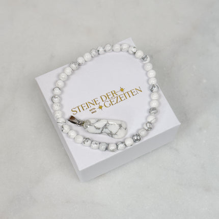 Magnesit Schmuck-Set - Armband & Anhänger