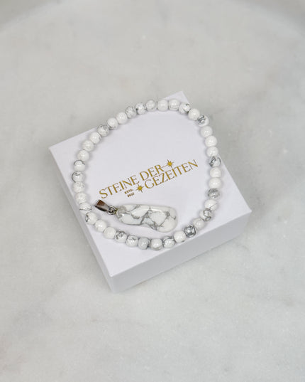 Magnesit Schmuck-Set - Armband & Anhänger