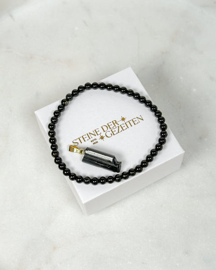 Turmalin Schörl Schmuck-Set - Armband & Anhänger