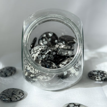 Schneeflockenobsidian Scheibenstein