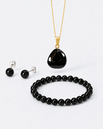 Turmalin Schörl Schmuck-Set