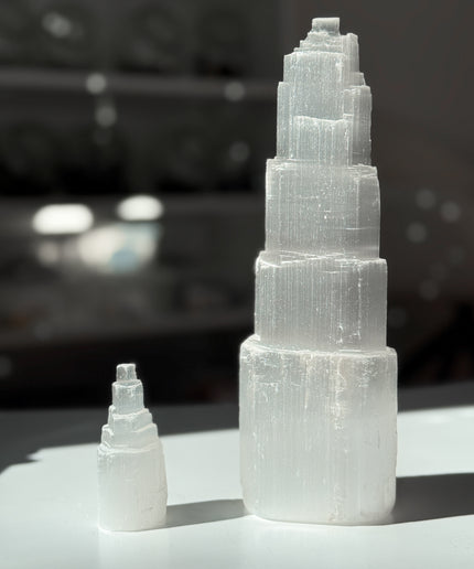 Selenit Turm (7-25cm Auswahl)