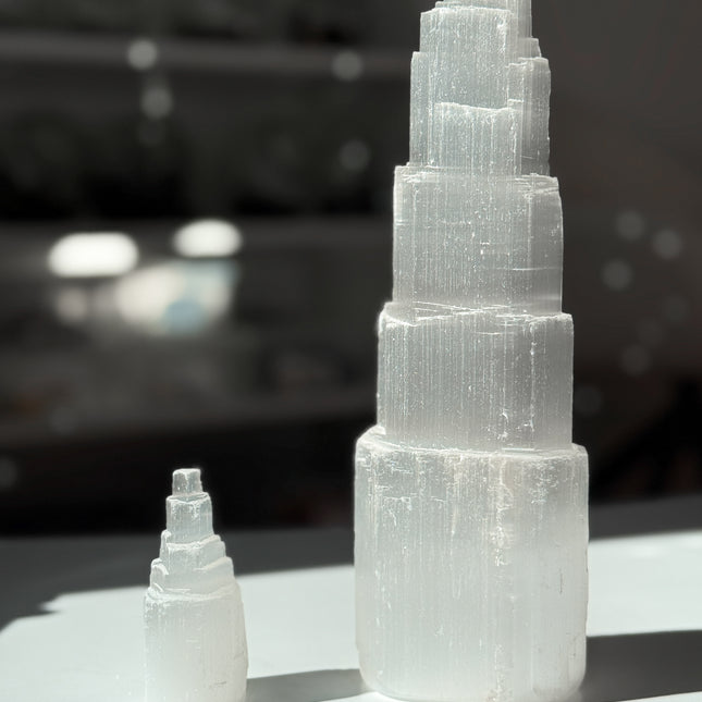 Selenit Turm (7-25cm Auswahl)