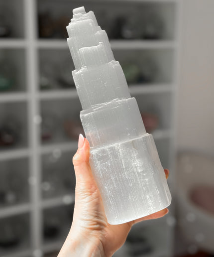 Selenit Turm (7-25cm Auswahl)