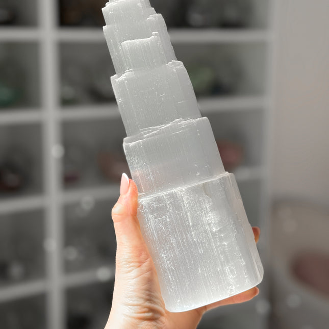 Selenit Turm (7-25cm Auswahl)