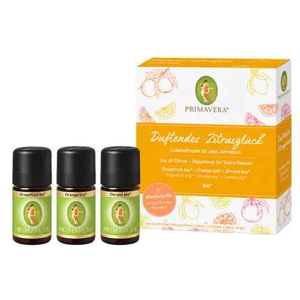 Duftendes Zitrusglück Set von Primavera, 3 x 5 ml