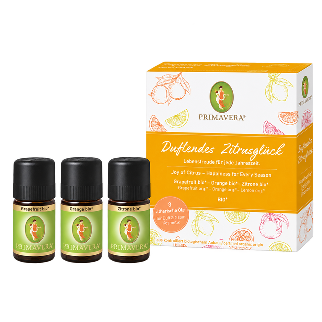Duftendes Zitrusglück Set von Primavera, 3 x 5 ml