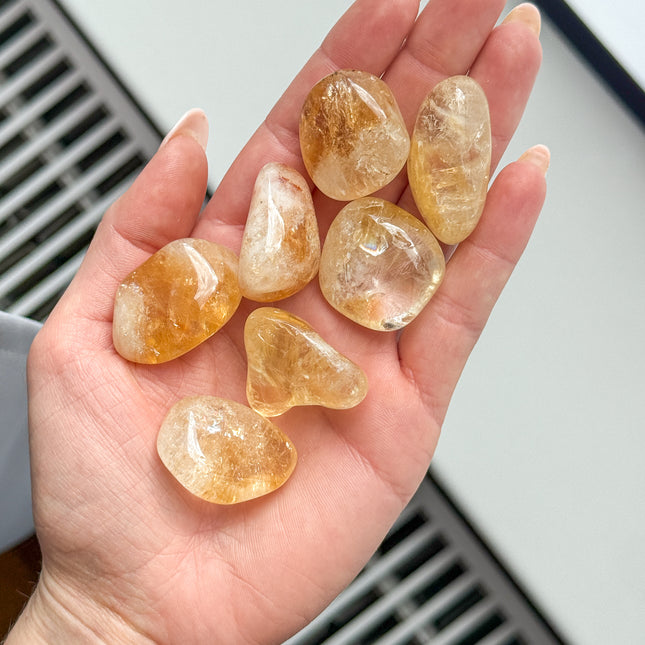 Citrin (gebrannt) Trommelstein