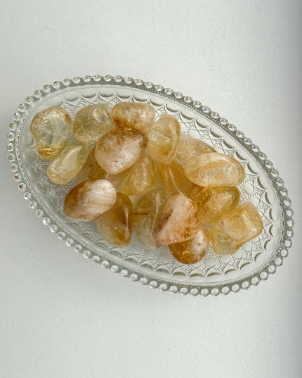 Citrin (gebrannt) Trommelstein