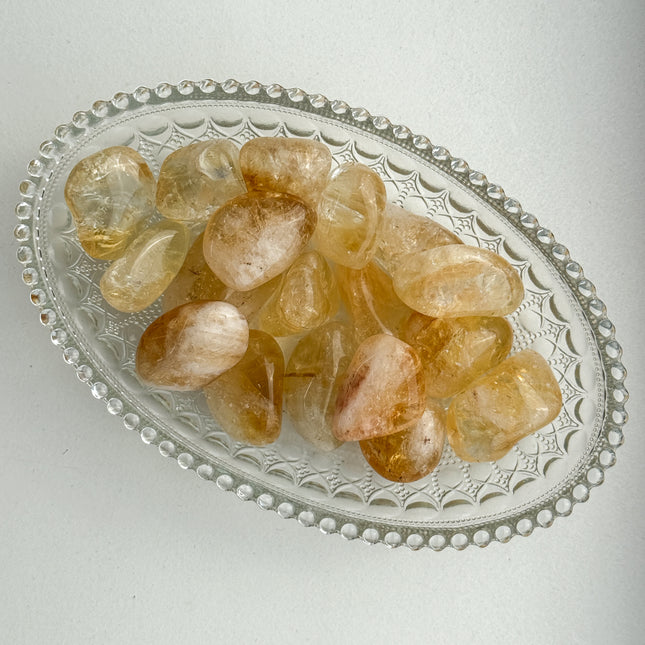 Citrin (gebrannt) Trommelstein