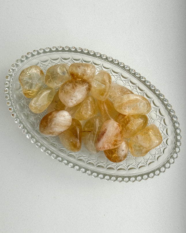 Citrin (gebrannt) Trommelstein