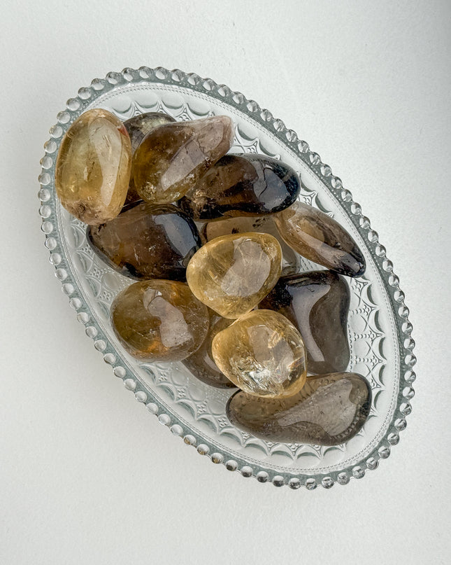 Citrin (naturbelassen) Trommelstein