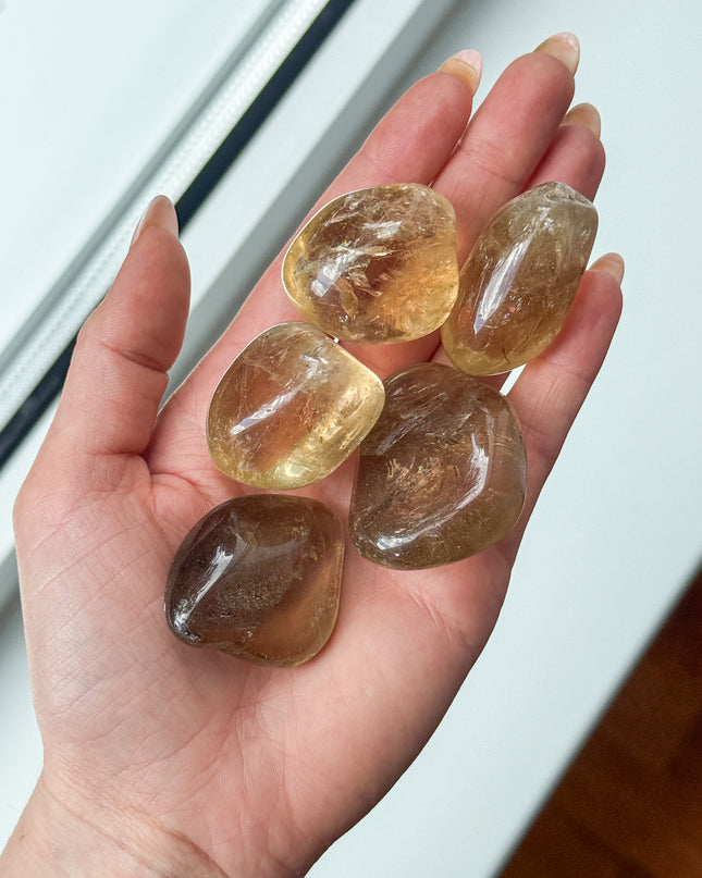 Citrin (naturbelassen) Trommelstein