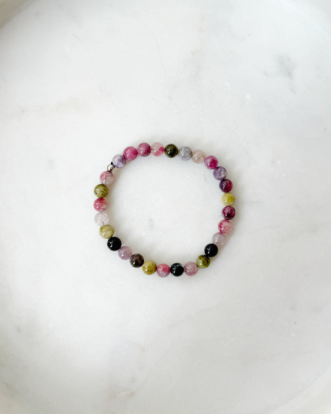 Turmalin Polychrom Perlenarmband (6mm)