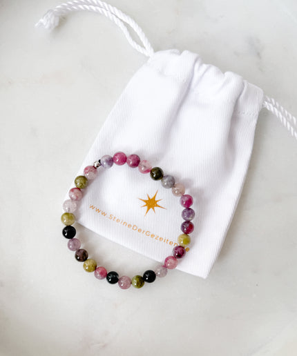 Turmalin Polychrom Perlenarmband (6mm)